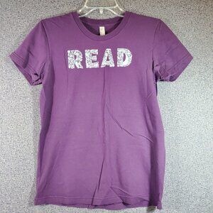 Woot American Apparel Womens XL Purple T-shirt READ graphic in gray
